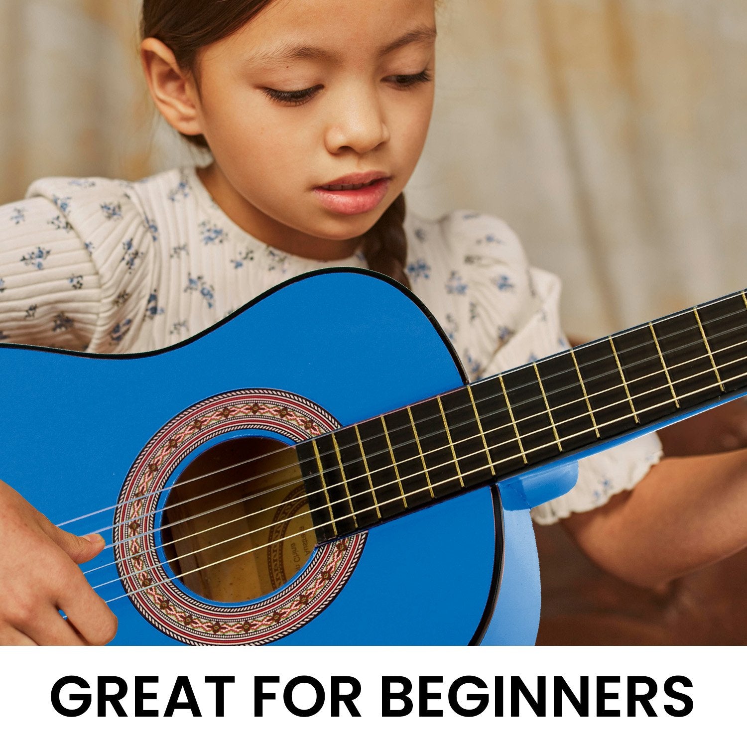 Guitars: Karrera 34in Acoustic Children no cut Guitar - Blue