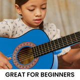 Guitars: Karrera 34in Acoustic Children no cut Guitar - Blue
