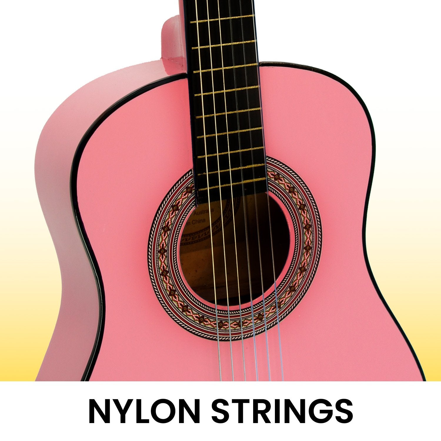 Guitars: Karrera 34in Acoustic Wooden Childrens Guitar - Pink
