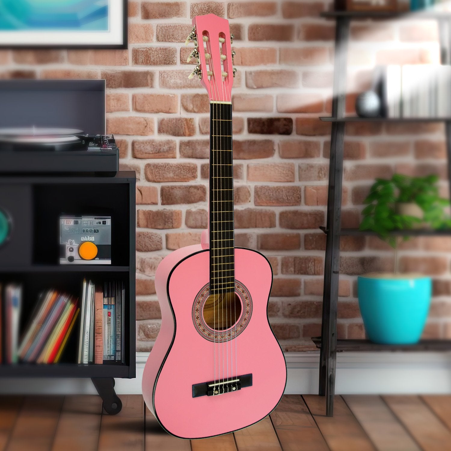 Guitars: Karrera 34in Acoustic Wooden Childrens Guitar - Pink