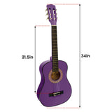 Guitars: Karrera 34in Acoustic Children no cut Guitar - Purple