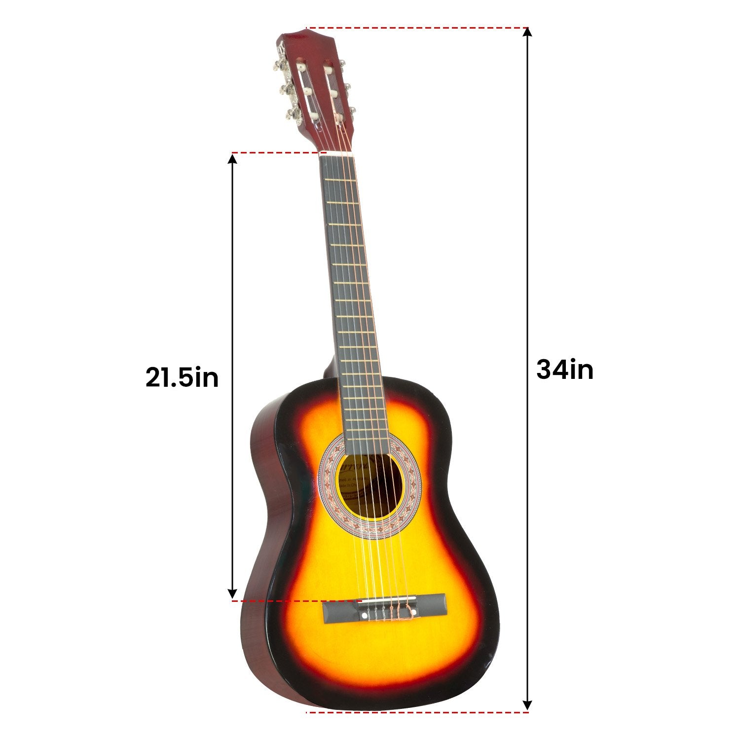 Guitars: Karrera 34in Acoustic Wooden Childrens Guitar - Sunburst