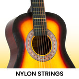 Guitars: Karrera 34in Acoustic Wooden Childrens Guitar - Sunburst