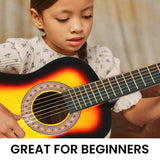 Guitars: Karrera 34in Acoustic Wooden Childrens Guitar - Sunburst