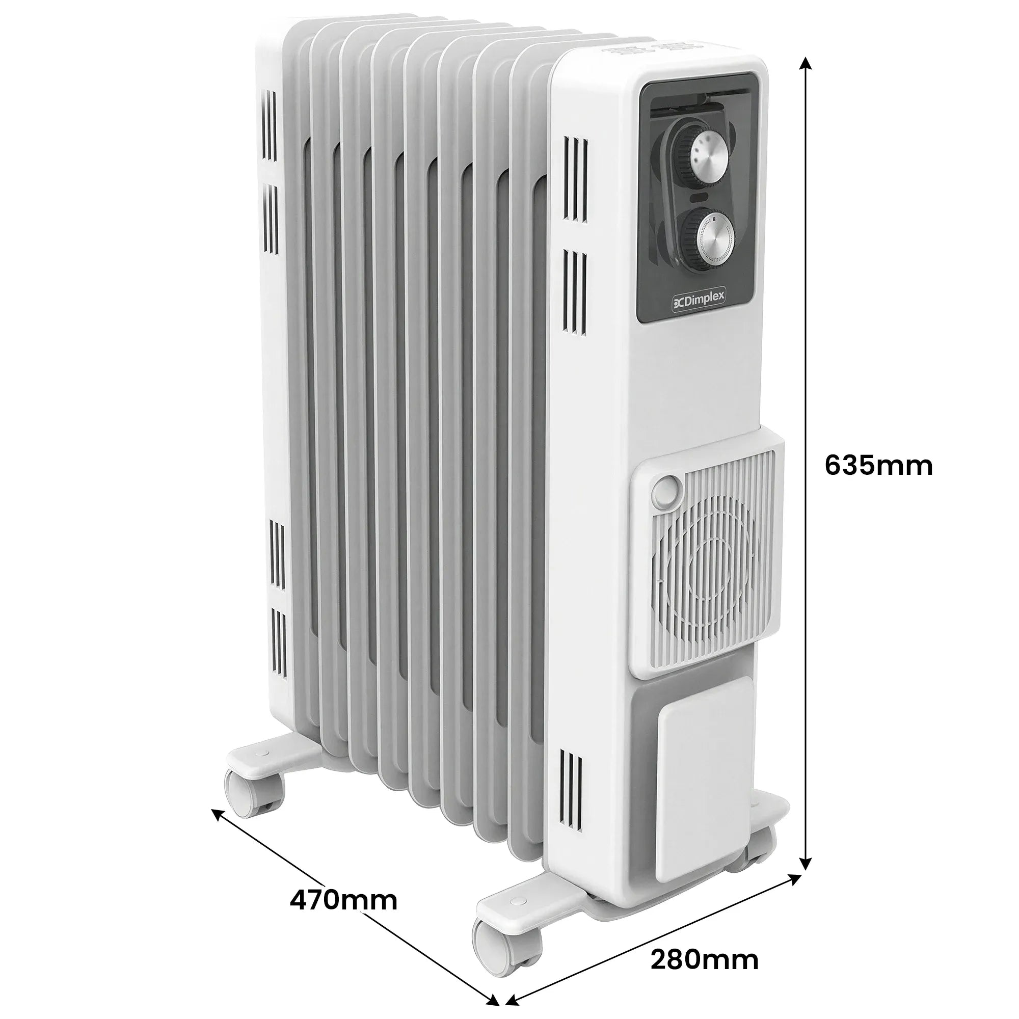 Dimplex 2.4kW Oil Column Heater with Turbo Fan 9 Fin Portable Radiator