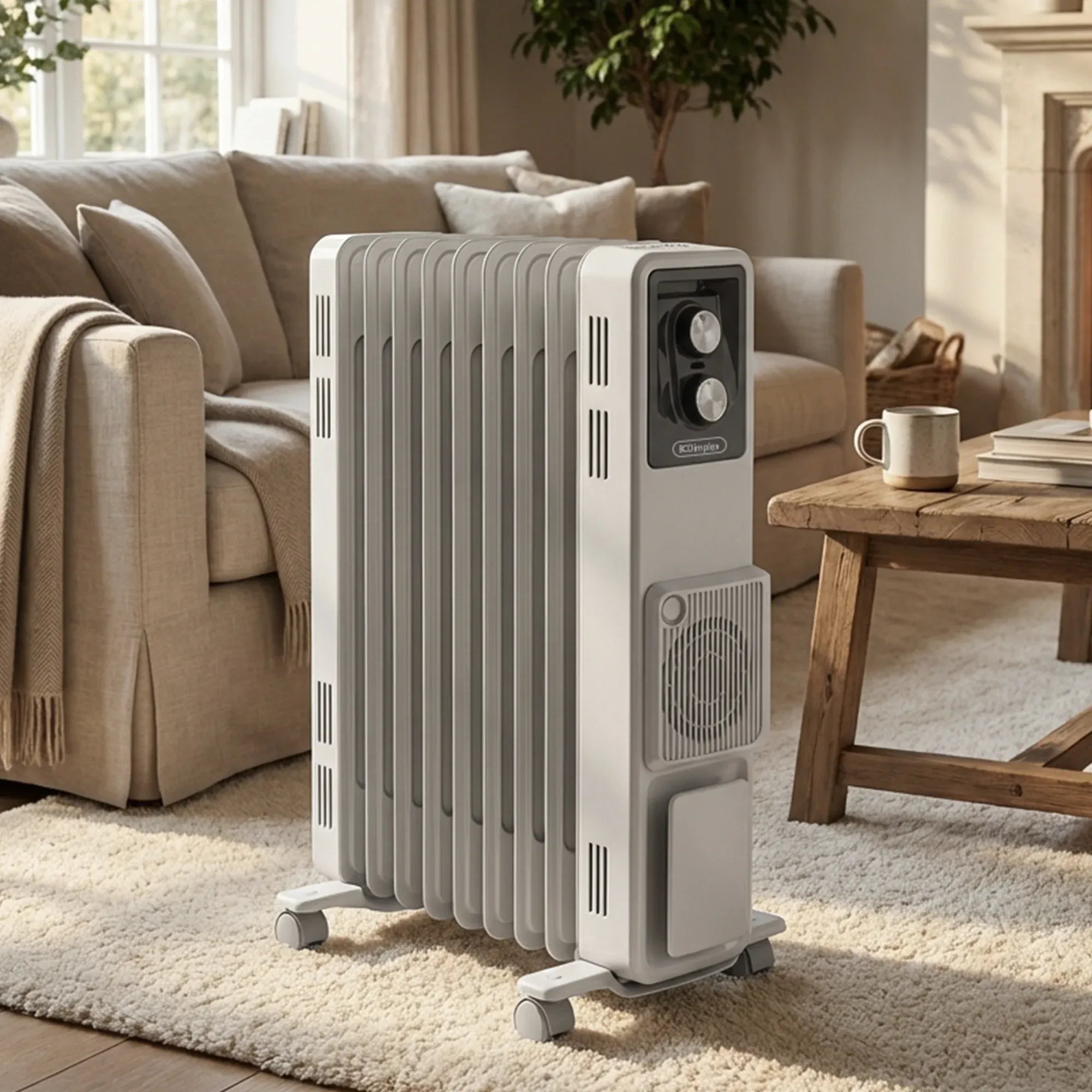 Dimplex 2.4kW Oil Column Heater with Turbo Fan 9 Fin Portable Radiator
