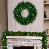 Christmas Trees: Christabelle 61cm Chadwick Christmas Wreath with LED Lights Front Door Decoration Ornament
