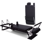 Yoga & Pilates: Powertrain Aria Steel Foldable Pilates Board Reformer Multifunctional Core Exercise Set Ab Trainer With Platform Extender Sitting Box Jumpboard And Footbar For Indoor Outdoor Full Body Fitness Home
