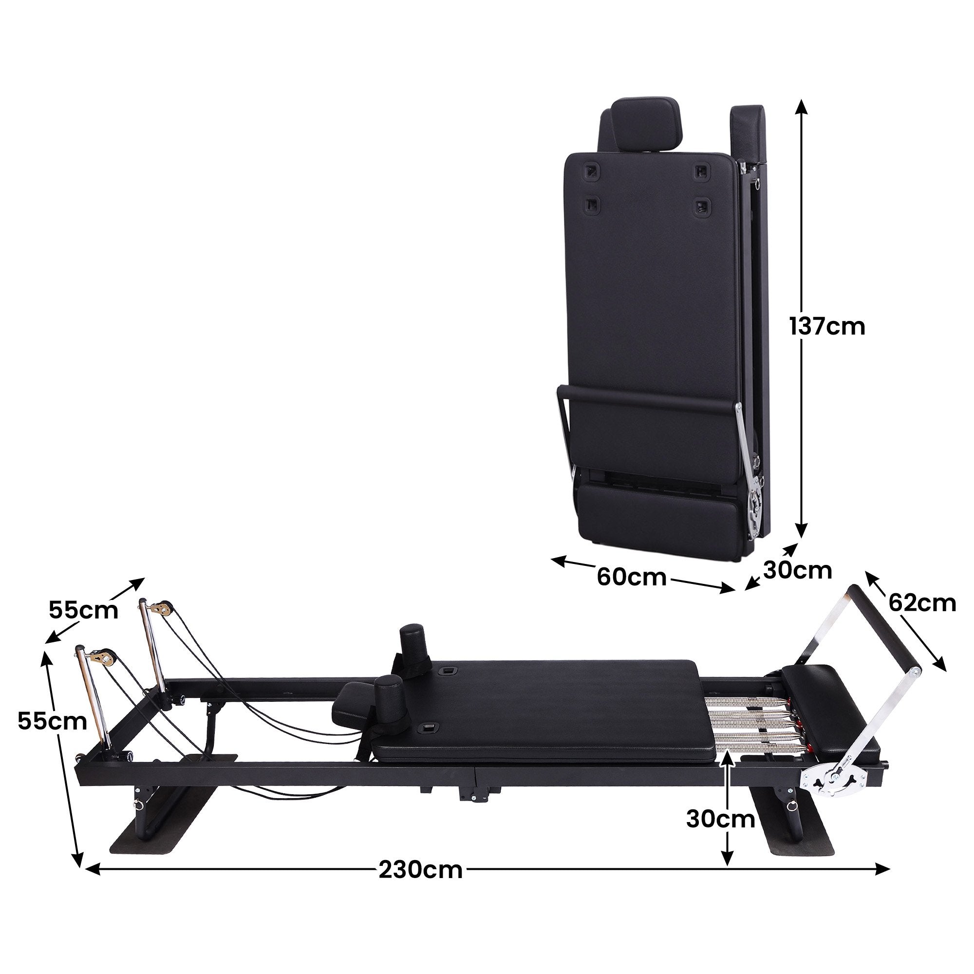 Yoga & Pilates: Powertrain Aria Steel Foldable Pilates Board Reformer Multifunctional Core Exercise Set Ab Trainer With Platform Extender Sitting Box Jumpboard And Footbar For Indoor Outdoor Full Body Fitness Home