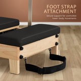 Yoga & Pilates: Powertrain Selina Pilates Reformer Machine Wooden Folding Multifunctional Home Gym Equipment with Jumpboard & Sitting Box Oak Black