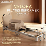 Yoga & Pilates: Powertrain Velora Beige Aluminium Foldable Pilates Board Reformer Multifunctional Core Exercise Set Ab Trainer Platform Extender Sitting Box Jumpboard And Footbar Full Body Home