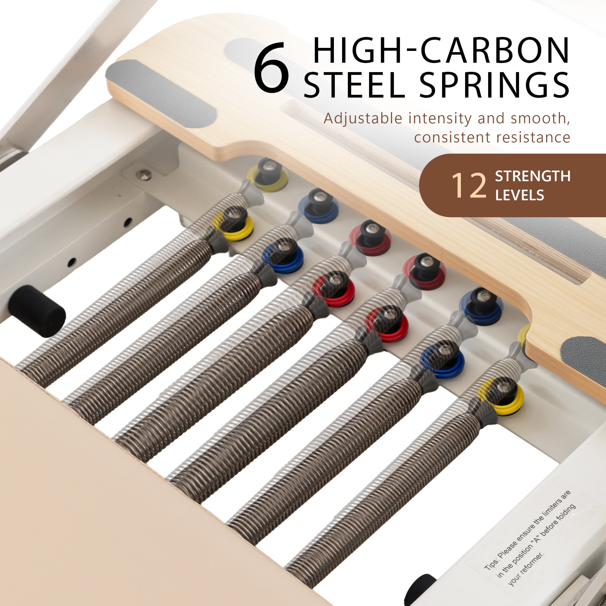 Yoga & Pilates: Powertrain Velora Beige Aluminium Foldable Pilates Board Reformer Multifunctional Core Exercise Set Ab Trainer Platform Extender Sitting Box Jumpboard And Footbar Full Body Home