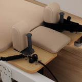 Yoga & Pilates: Powertrain Velora Beige Aluminium Foldable Pilates Board Reformer Multifunctional Core Exercise Set Ab Trainer Platform Extender Sitting Box Jumpboard And Footbar Full Body Home