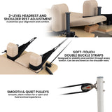 Yoga & Pilates: Powertrain Velora Beige Aluminium Foldable Pilates Board Reformer Multifunctional Core Exercise Set Ab Trainer Platform Extender Sitting Box Jumpboard And Footbar Full Body Home