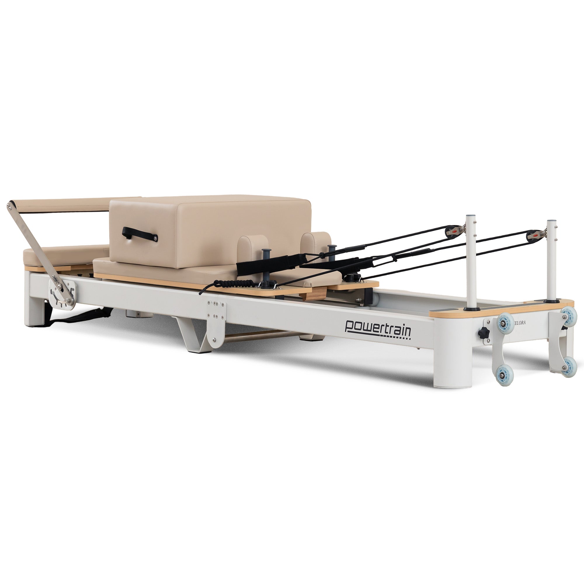 Yoga & Pilates: Powertrain Velora Beige Aluminium Foldable Pilates Board Reformer Multifunctional Core Exercise Set Ab Trainer Platform Extender Sitting Box Jumpboard And Footbar Full Body Home