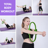 Yoga & Pilates: Powertrain Pilates Ring Band Yoga Home Workout Exercise Band Green