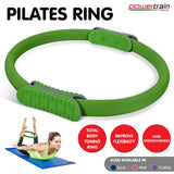 Yoga & Pilates: Powertrain Pilates Ring Band Yoga Home Workout Exercise Band Green