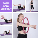 Yoga & Pilates: Powertrain Pilates Ring Band Yoga Home Workout Exercise Band Pink