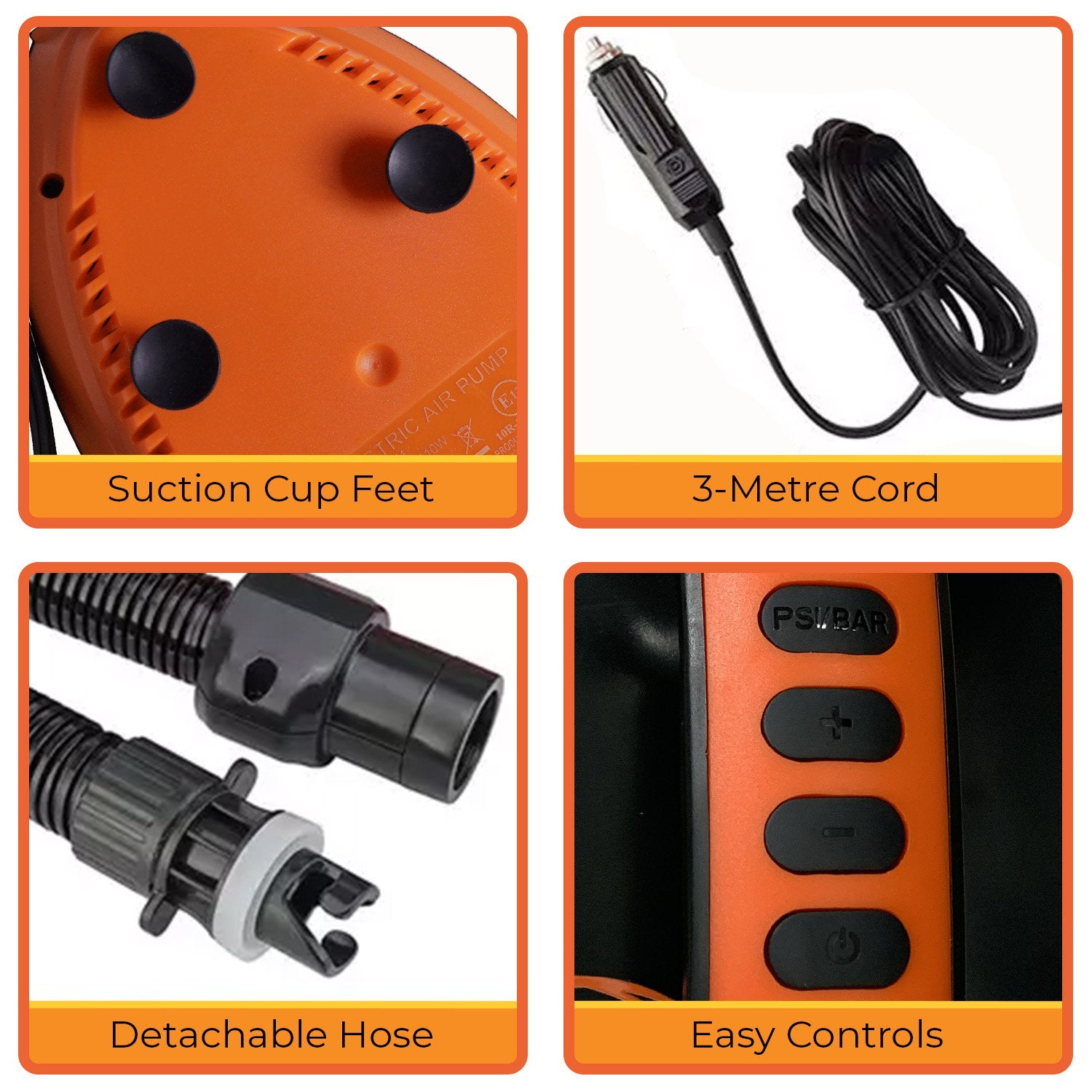 Air Pumps: Kahuna Portable Electric Air Pump 12V for Inflatable Paddle Boards
