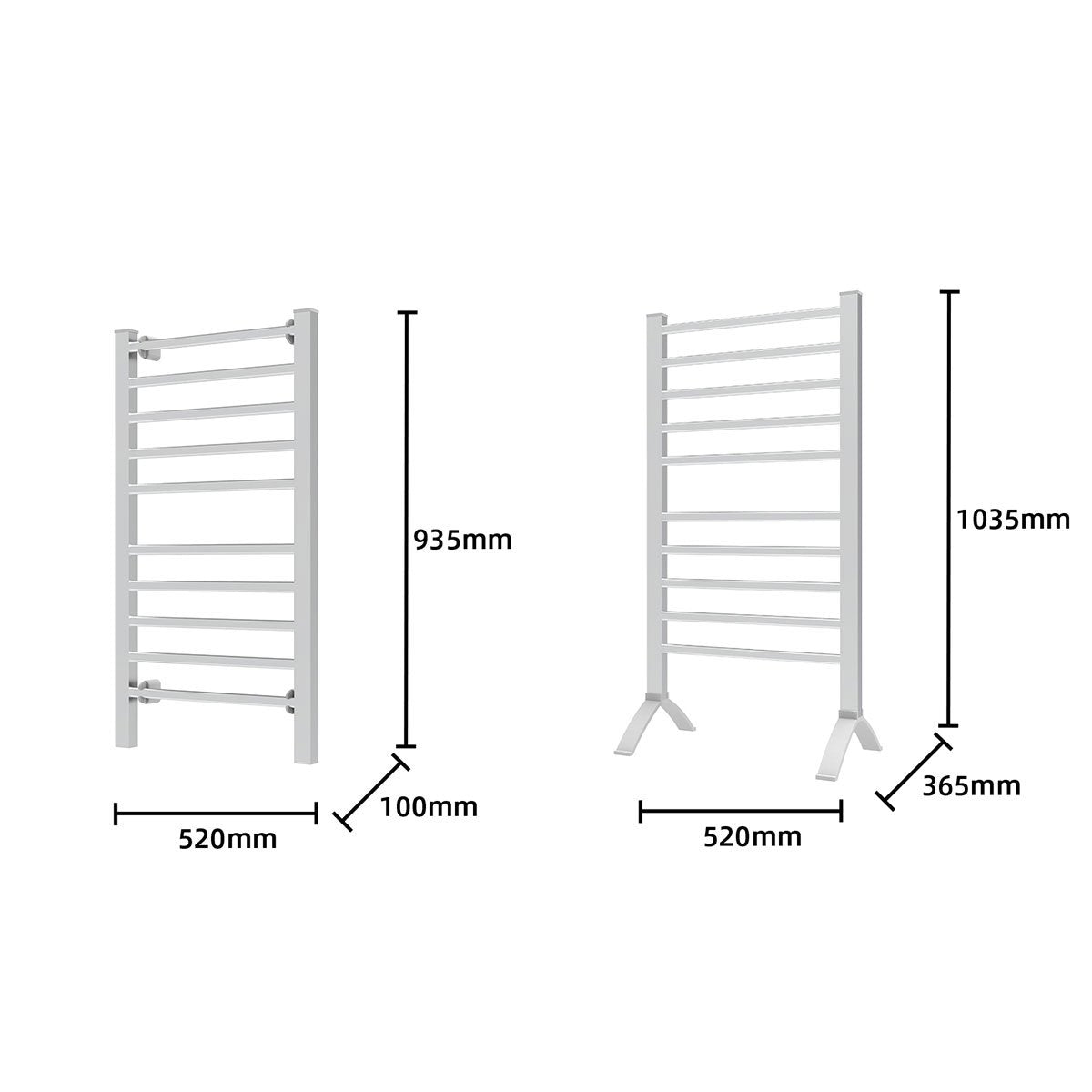 Drying Racks & Hangers: Pronti Heated Towel Rack Electric Bathroom Towel Rails Warmer Ev-160- Silver