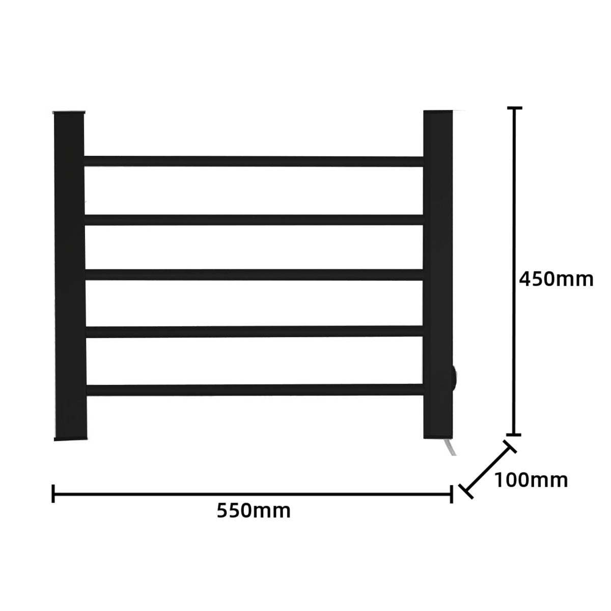 Drying Racks & Hangers: Pronti Heated Towel Rack Electric Bathroom Towel Rails Warmer Ev-90 -black