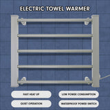 Drying Racks & Hangers: Pronti Heated Towel Rack Electric Bathroom Towel Rails Warmer Ev-90- Silver