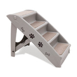 Dog Steps & Ramps: Furtastic Foldable Pet Stairs in Grey - 50cm Dog Ladder Cat Ramp with Non-Slip Mat for Indoor and Outdoor Use