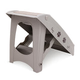 Dog Steps & Ramps: Furtastic Foldable Pet Stairs in Grey - 50cm Dog Ladder Cat Ramp with Non-Slip Mat for Indoor and Outdoor Use