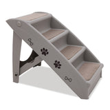 Dog Steps & Ramps: Furtastic Foldable Pet Stairs in Grey - 50cm Dog Ladder Cat Ramp with Non-Slip Mat for Indoor and Outdoor Use