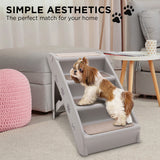 Dog Steps & Ramps: Furtastic Foldable Pet Stairs in Grey - 50cm Dog Ladder Cat Ramp with Non-Slip Mat for Indoor and Outdoor Use