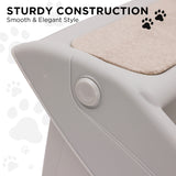 Dog Steps & Ramps: Furtastic Foldable Pet Stairs in Grey - 50cm Dog Ladder Cat Ramp with Non-Slip Mat for Indoor and Outdoor Use