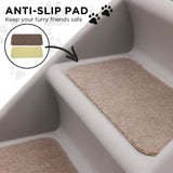 Dog Steps & Ramps: Furtastic Foldable Pet Stairs in Grey - 50cm Dog Ladder Cat Ramp with Non-Slip Mat for Indoor and Outdoor Use