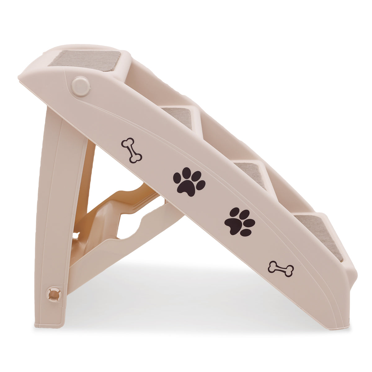 Dog Steps & Ramps: Furtastic Foldable Pet Stairs In White - 50cm Dog Ladder Cat Ramp