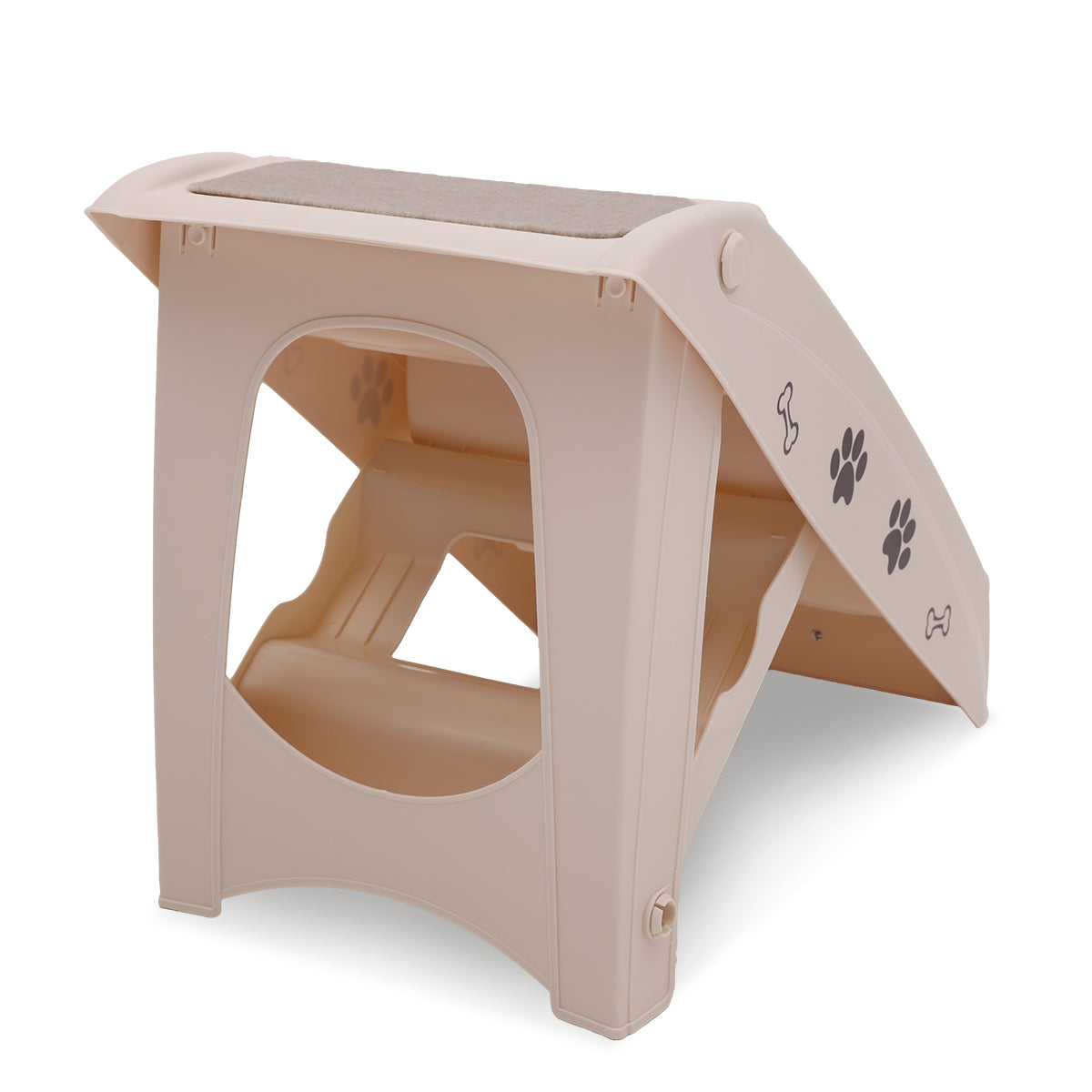 Dog Steps & Ramps: Furtastic Foldable Pet Stairs In White - 50cm Dog Ladder Cat Ramp