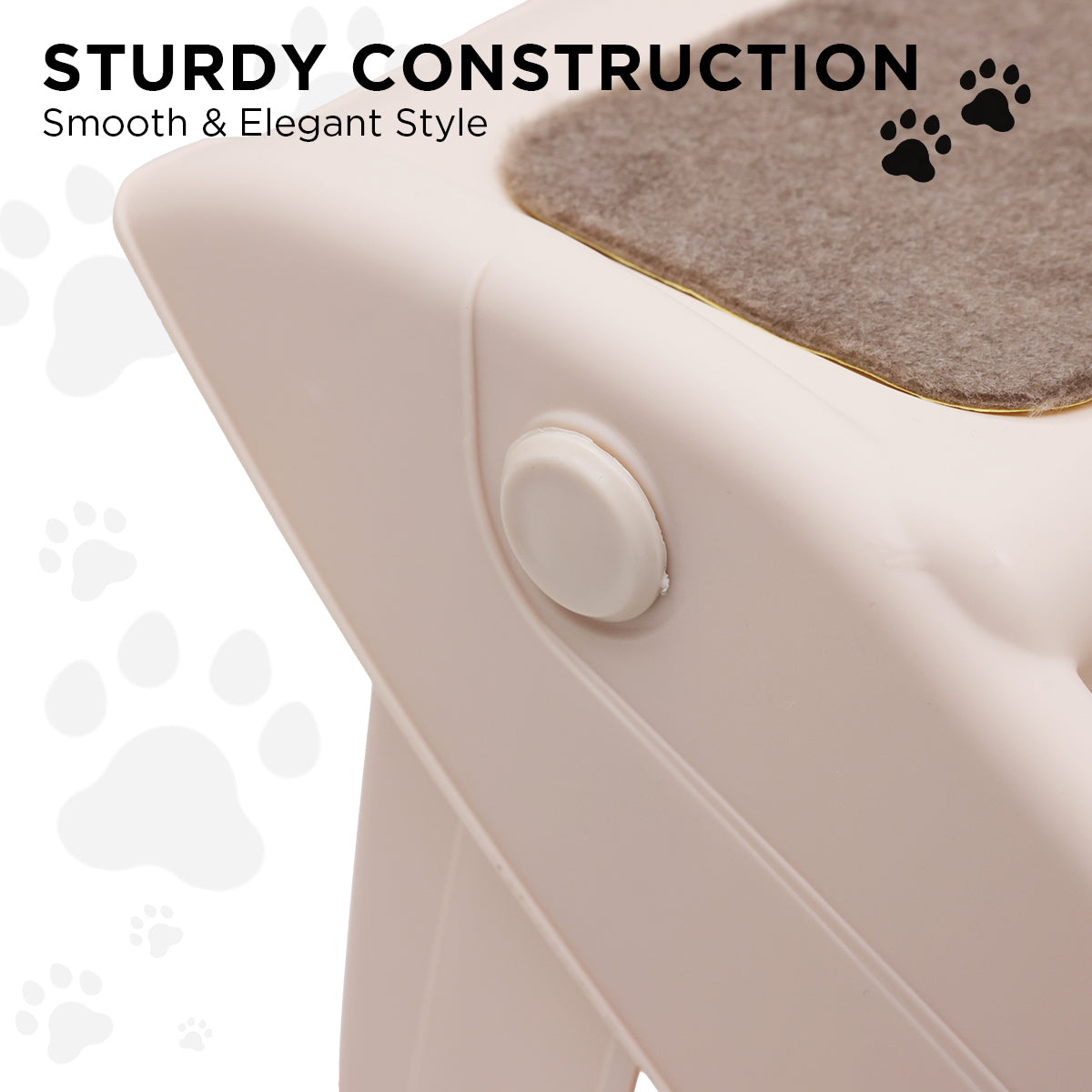 Dog Steps & Ramps: Furtastic Foldable Pet Stairs In White - 50cm Dog Ladder Cat Ramp