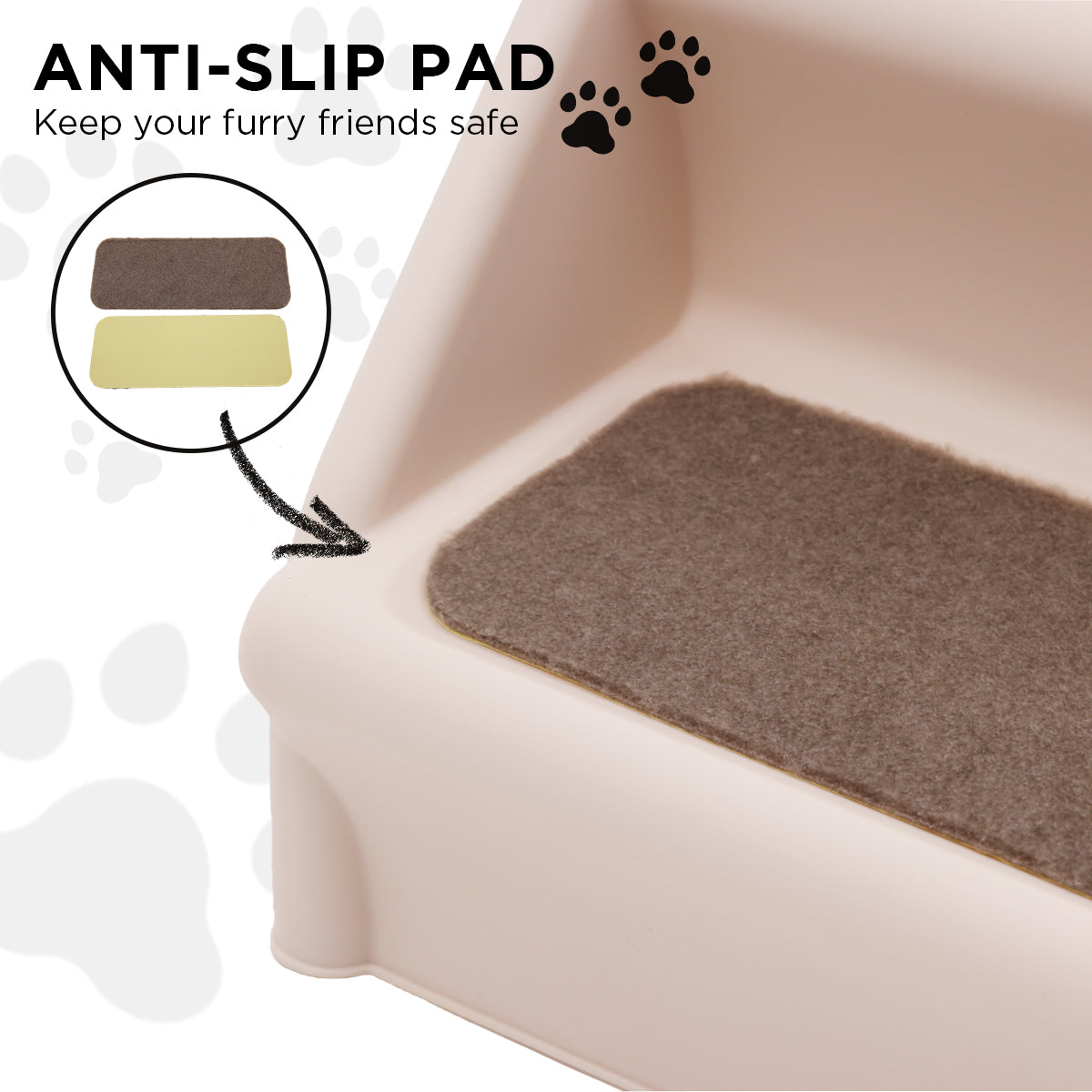 Dog Steps & Ramps: Furtastic Foldable Pet Stairs In White - 50cm Dog Ladder Cat Ramp