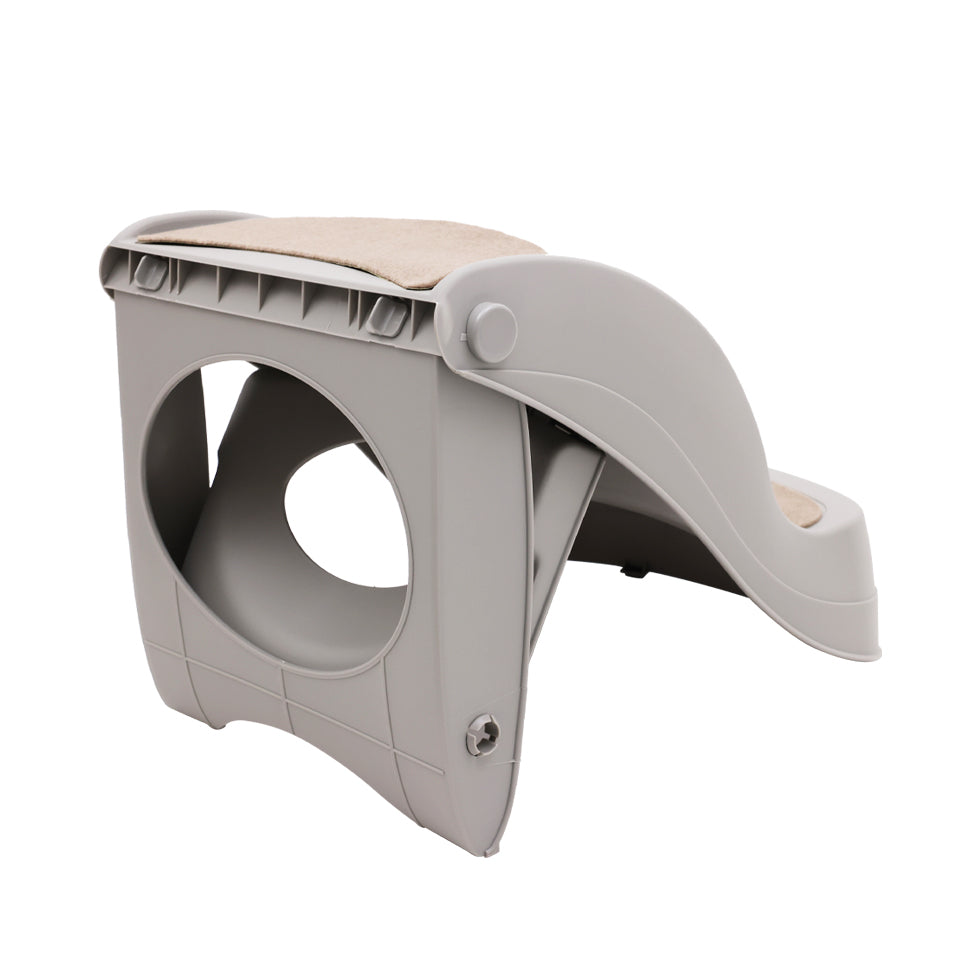 Dog Steps & Ramps: Furtastic Foldable Pet Stairs In Grey - 38cm Dog Ladder Cat Ramp