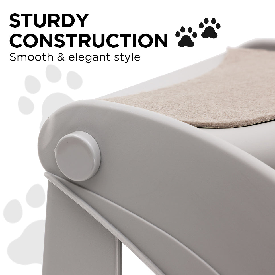 Dog Steps & Ramps: Furtastic Foldable Pet Stairs In Grey - 38cm Dog Ladder Cat Ramp
