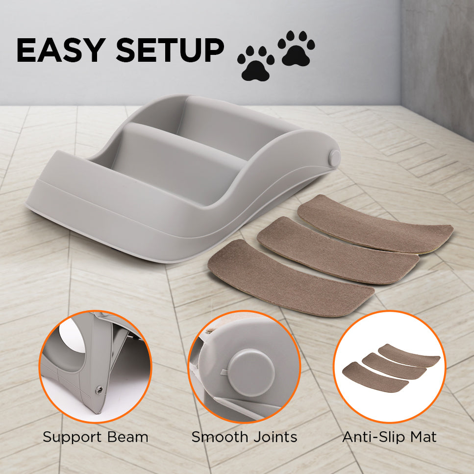 Dog Steps & Ramps: Furtastic Foldable Pet Stairs In Grey - 38cm Dog Ladder Cat Ramp