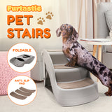 Dog Steps & Ramps: Furtastic Foldable Pet Stairs In Grey - 38cm Dog Ladder Cat Ramp