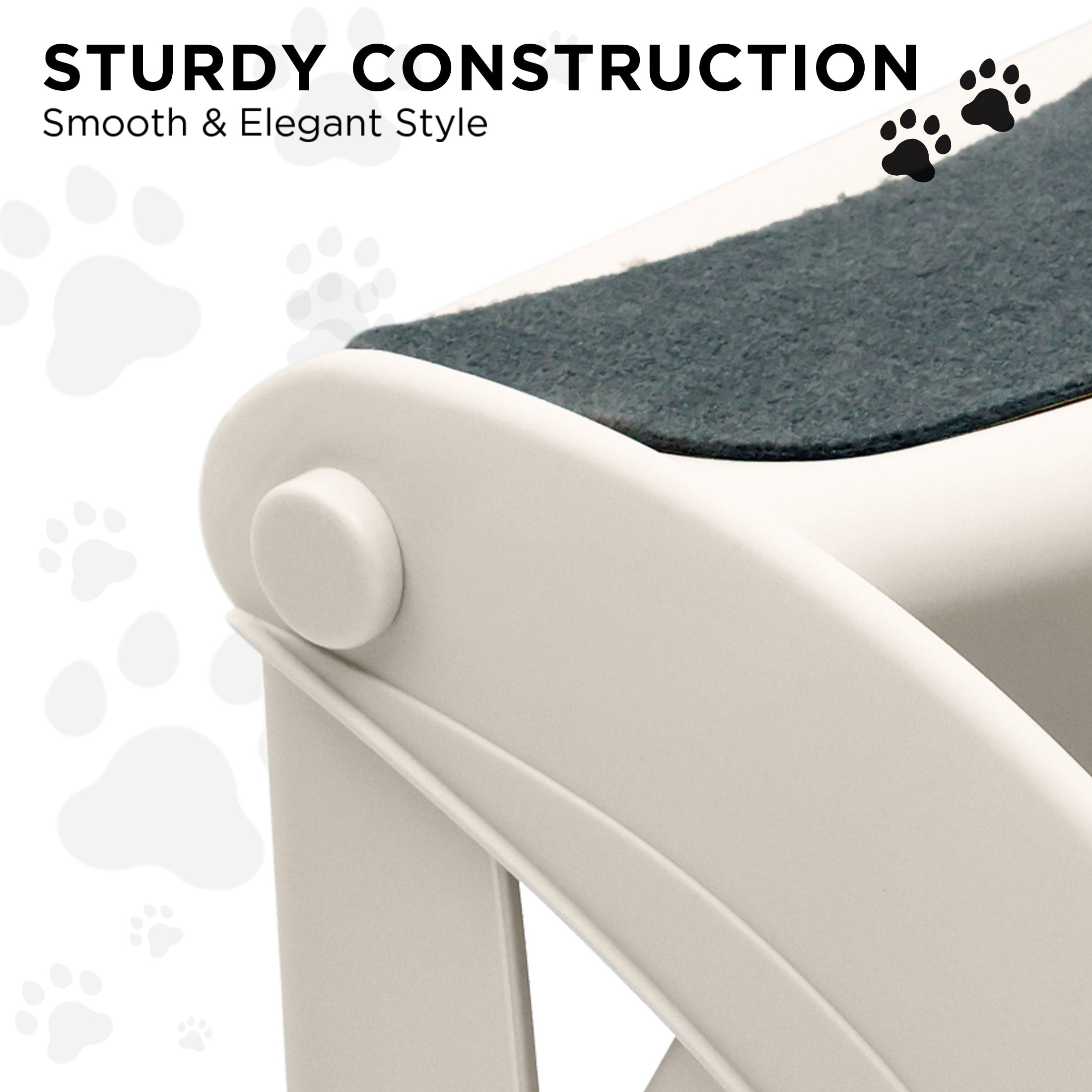 Dog Steps & Ramps: Furtastic 38cm Foldable Pet Stairs Ramp - White