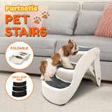 Dog Steps & Ramps: Furtastic 38cm Foldable Pet Stairs Ramp - White