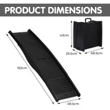 Dog Steps & Ramps: Furtastic 152cm Portable Dog Pet Ramp - Black