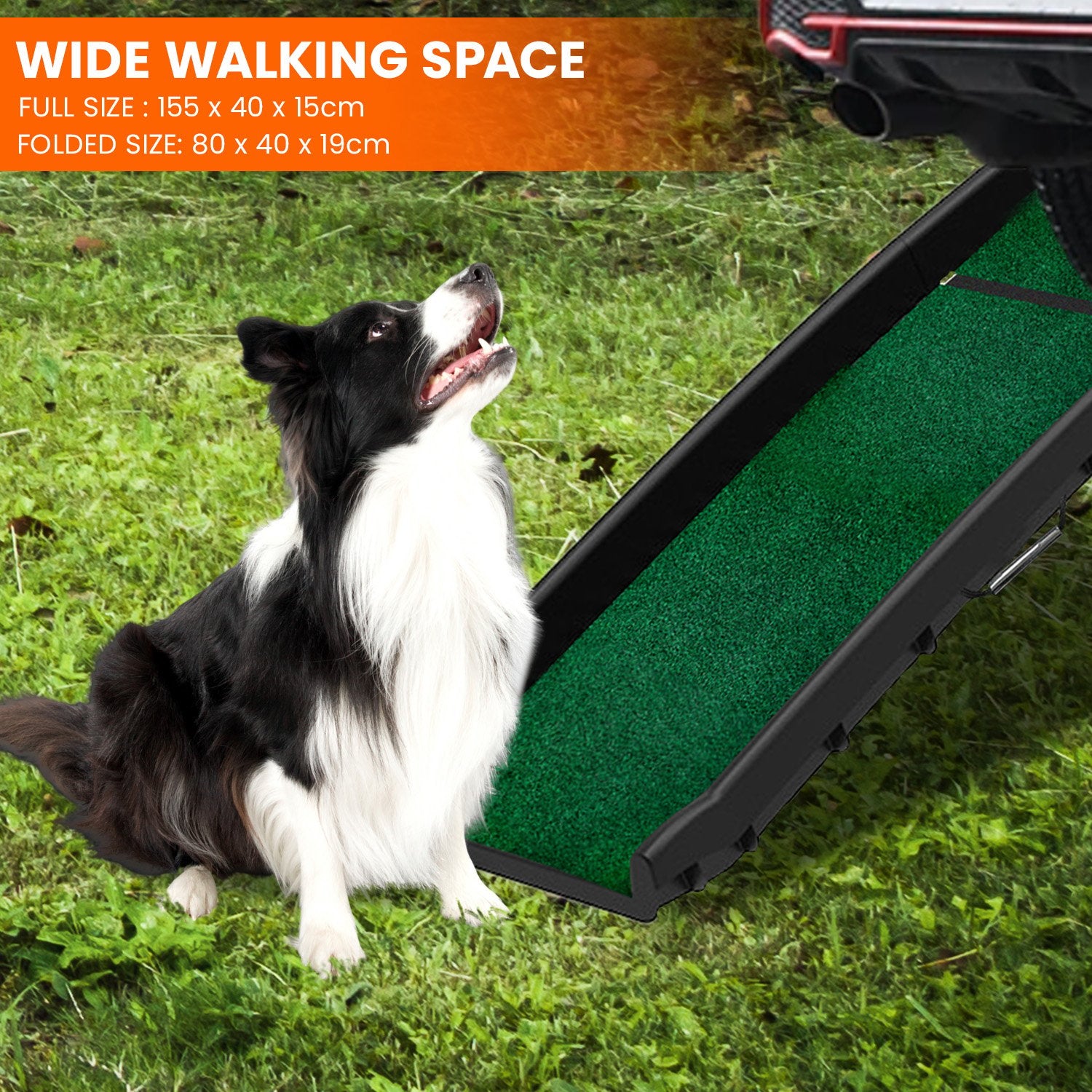 Dog Steps & Ramps: Furtastic Foldable Dog Ramp with Poly-Grass Grip Surface Non-Slip UV Protection