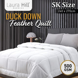 Quilts & Duvets: Laura Hill 500GSM Duck Down Feather Quilt Comforter Doona - Super King