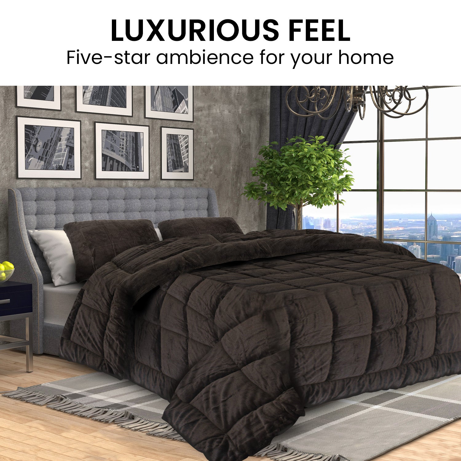Quilts & Duvets: Laura Hill 600GSM Faux Mink Comforter Quilt Duvet Doona - Queen