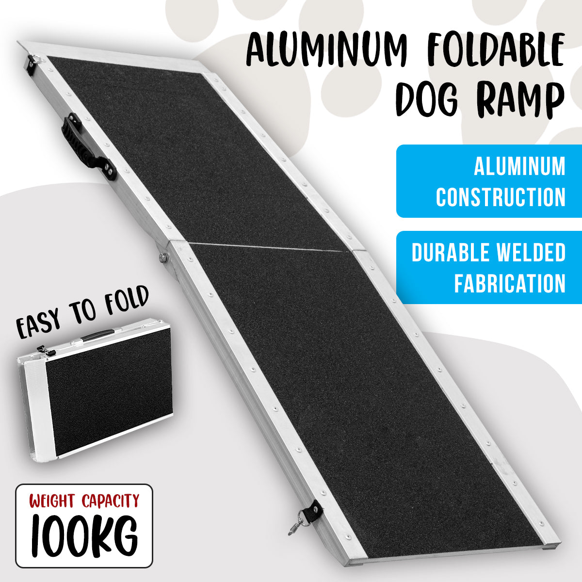 Dog Steps & Ramps: Klika Foldable Aluminium Dog Ramp - 122 x 38 cm