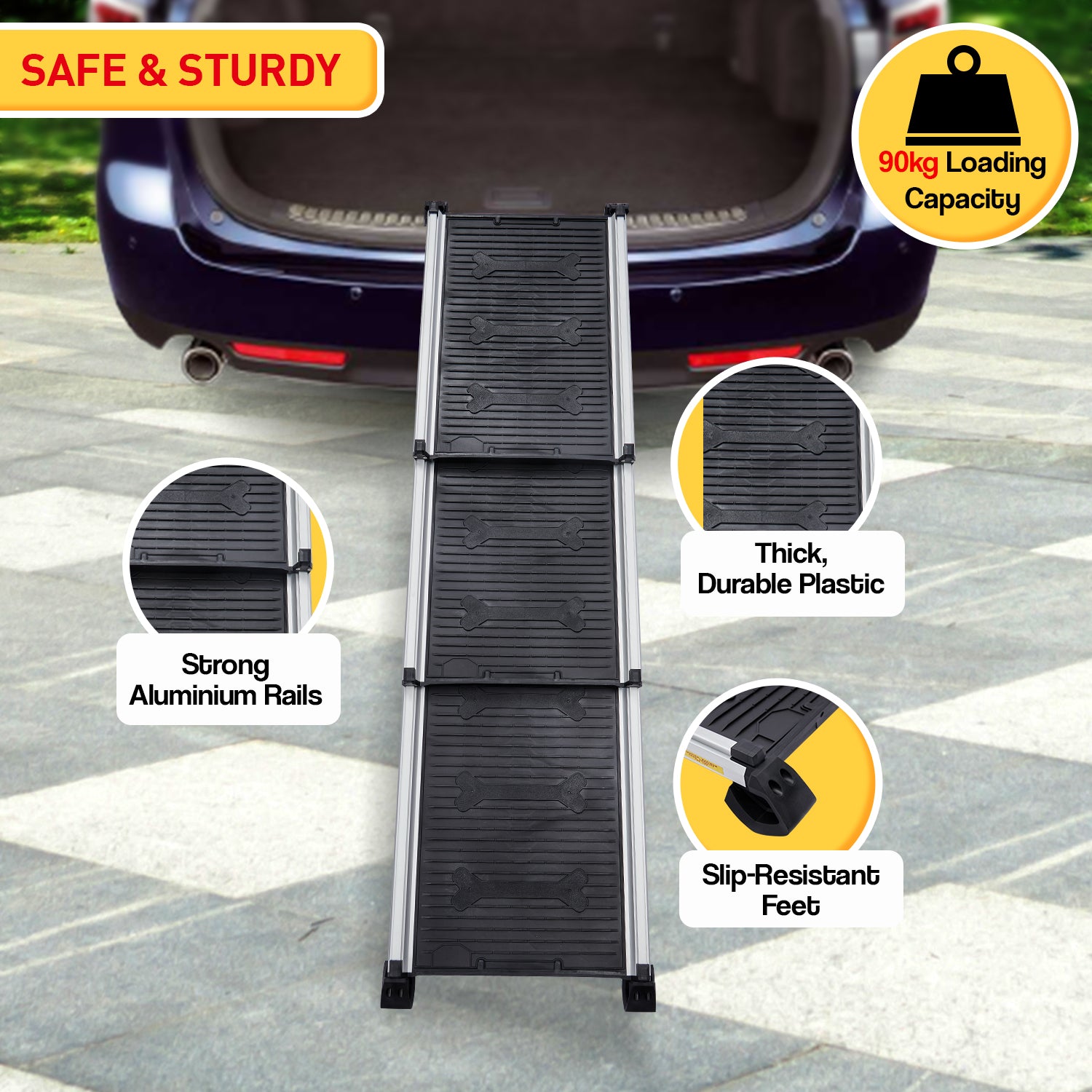 Dog Steps & Ramps: Furtastic Heavy-Duty Aluminium Telescopic Dog Pet Ramp