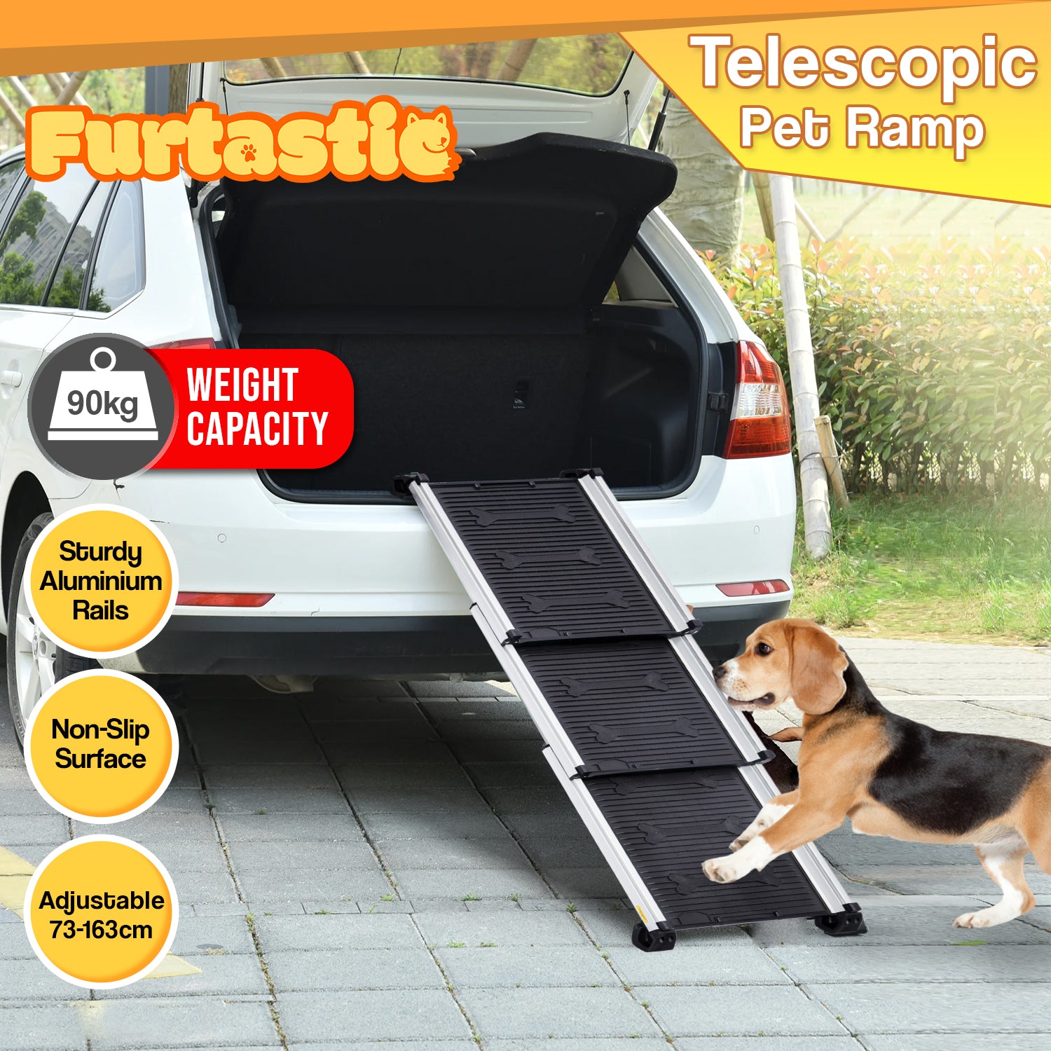 Dog Steps & Ramps: Furtastic Heavy-Duty Aluminium Telescopic Dog Pet Ramp