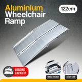 Automotive Loading Ramps: Kartrite 4ft Aluminium Foldable Wheelchair Ramp Non-Slip R02 Silver